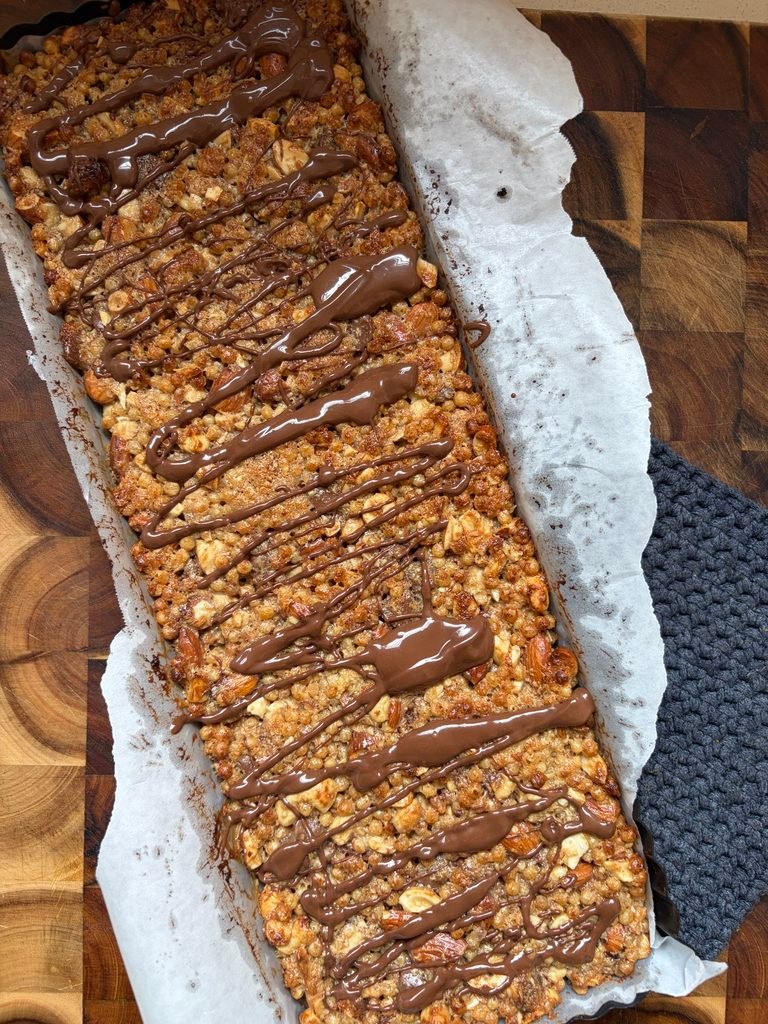 Top view of muesli bars